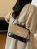 Bolso Cruzado de Otoño de Aspecto Sofisticado Transfronterizo Bolso de Mujer 2025 Nuevo Bolso de Mano de Cuero Esmerilado Bolso de Hombro con Cadena de Color Contrastante