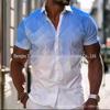 2024 cross-border roupas masculinas atacado camisa estampada simples masculina manga curta lapela camisa casual, fábrica atacado