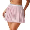 Falda Deportiva Corta Transfronteriza para Mujer, Falda Plisada con Diseño Anti-Exposición, Adecuada para Correr, Fitness, Tenis, Bádminton, Estilo Delgado de Verano