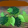 Layout do canto das plantas do jardim de infância material decoração suspensa no céu bandeira de puxar com folhas decoração suspensa criativa decoração temática mori para a sala de aula