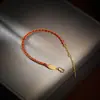 Nuevo Pulsera Tejida de Buena Suerte Estilo Chino con Chapado de Cobre Oro Real de 18K, Hilo Rojo Pequeño, Sensación Moderna y de Alta Gama, Pulsera Festiva de Año Nuevo para Mujeres