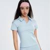 Camiseta deportiva polo de manga corta con solapa de tenis de nailon de doble cara, traje dividido de secado rápido para correr y fitness, camiseta de yoga