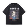 Tkpa Camiseta Casual de Manga Corta para Hombre de Estilo Europeo y Americano High Street Vintage Retro Lavado Viejo Banda de Rock Holgada