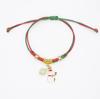 Pulsera navideña tejida a mano de venta directa de fábrica transfronteriza europea y americana, pulsera luminosa de campana Papá Noel alce