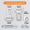 Conector de Tira de Ferro Atacado Adaptador de Cinto de Segurança para Cães em Carro Clipe de Fivela de Metal em Forma de T, Conector de Segurança de Arnês Universal à Prova de Fuga para Cães Gatos Animais de Estimação Pequenos Hamster Porquinho-da-Índia Coelho Chinchila Pequenos Répteis, Galvanizado Prata, Tamanho 4x6x0,2cm Peso 12g por Peça, Serve para Carrinho de Animal de Estimação Carrinho de Animal de Estimação Carrinho de Animal de Estimação Cinto de Segurança de Carro, Dois Tamanhos Largura Externa 21mm e 38mm, Embalagem a Granel, Logo Personalizado OEM/ODM Aceitável