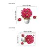 Florero de Flor Roja Transfronterizo Calcomanía de Pared Cálida Decoración Sala de Estar Dormitorio Estudio Autoadhesivo Removible Mural de Pvc