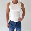 Cintura de sentido avanzado hilo de costura apretado elástico secado rápido transpirable para hombre verano sin mangas fitness entrenamiento deportivo traje