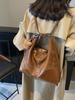 Bolsa Tote Grande Capacidade Moda Coreana Transfronteiriça para Mulheres 2026 Nova Mochila Retrô Bolsa de Ombro Único Transversal Color Block