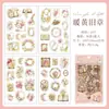 Pegatinas planas ZABC transfronterizas, Serie de Flores y Vintage, pegatinas decorativas retro florales doradas para manualidades para agendas, se incluyen 4 hojas