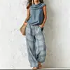 Conjunto Femenino Transfronterizo Europeo y Americano Nuevo 2026: Conjunto de Top Casual sin Mangas Estilo Vintage y Pantalones a Cuadros