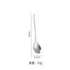 1010 Cuchara de Acero Inoxidable Estilo Coreano, Cuchara Sopera Engrosada, Cuchara para Café de Mango Largo, Vajilla Estilo Occidental, Venta al por Mayor desde el Fabricante
