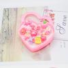 Anel Infantil Colorido com Pedra Cruzada Presente para Menina Brinquedo de Princesa Caixa de Joias Anel de Pedra Desenho Animado