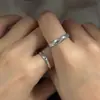Anillos de pareja s999 plata pura sol, luna y estrellas, estilo coreano, simples, modernos, versátiles, diseño ajustable, anillo de regalo para el Día de San Valentín