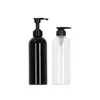 Botella dispensadora de plástico para mascotas, champú, loción, gel antibacterial, acondicionador, gran capacidad 500 ml, transparente esmerilado