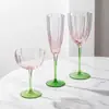 Copa de Vino Tinto Vintage, Copa de Champaña, Taza Retro Estéticamente Agradable, Copa de Vino Floral Gradiente de Color Lujo Ligero, Copa para Uso Doméstico