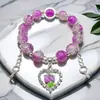 Pulseira Princesa Fofa Cor de Doce para Melhores Amigas, Pulseiras de Contas para Crianças, Doce e Sofisticada, Bijuterias Versáteis para Barracas