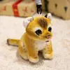 Brinquedos de Pelúcia de Animais Realistas Transfronteiriços: Miniaturas e Enfeites de Tigre, Panda, Girafa, Leopardo, Leão