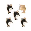 Acessórios de Joias de Liga Metálica com Gotejamento de Óleo DIY Pingente de Golfinho Pulseira Chaveiro Colar Pingente Decorativo W474