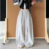 Calça Scimitar Grossa com Forro de Lã para Mulheres 2025 Novo Estilo Amber Shimmer Bolso Solta Emagrecimento Versátil Calça de Pernas Largas para Mulheres