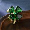 Broche de trébol de cuatro hojas de la suerte 2024, estilo retro francés, con ramillete verde para abuela, para ropa fija, con alfiler antiluz, al por mayor