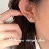 Pendientes Frescos y Sencillos Estilo Japonés y Coreano Plata de Ley S925 Mini Pendientes de Botón de Flor Lindos Diseño de Nicho Estilo Ins