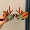 Pinza para el Cabello de Reno Navideño para Mujer Pinza para el Cabello de Fiesta Festiva Accesorio para el Peinado Accesorios de Disfraz Cosplay Lindo Doble Pinza Accesorios para el Cabello