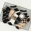 Calcetines de Mujer con Letras, Calcetines Cortos Ligeros de Lujo para Hombre, Verano Finos de Moda Versátiles Cortos Bajos de Algodón Unisex para Tobillo