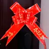 50 Laços Grandes com Borda Dourada de Flor Puxada à Mão para Maçanetas de Porta de Carro de Casamento, Decorações de Retrovisor, Decorações de Festa Atacado