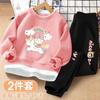 Vestido de Otoño para Niños 2024 Estilo Extranjero Moderno Falso de Dos Piezas Top de Cuello Redondo Suéter para Niños Medianos y Grandes Traje de Niña Vestido de Primavera