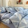 Algodón Puro 2025 Nuevo Juego de Cama de Cuatro Piezas Funda de Edredón a Cuadros de Algodón Puro Sábanas Ropa de Cama para Dormitorio de Primavera y Otoño