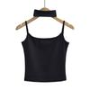 Conjunto Puro Spice Girls Sexy para Pescoço Pequeno Camisola Feminina Verão 2024 Novo Estilo Peça Externa Slim Fit Top Curto Interno