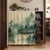 Nova Cortina de Paisagem Estilo Chinês para Armário, Cortina para Sapateira, Cortina para Guarda-Roupa, Cortina à Prova de Poeira para Estante, Cortina de Porta com Trilho Deslizante Sem Furos