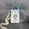 Bolso de Teléfono Móvil a Cuadros para Mujer Bolso Cruzado de Hombro Pequeño Lindo Ligero Bolso Tejido Bolso de Punto