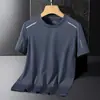 Camiseta de Secado Rápido de Verano para Comercio Exterior para Hombre de Media Manga Holgada Transpirable para Fitness Running Talla Grande Elástica de Secado Rápido Camiseta Deportiva de Manga Corta