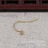 Yiwu hilo dorado color que se conserva chapado en oro DIY soldadura cuentas gancho para oreja pendientes accesorios hechos a mano pendientes estilo antiguo con cuentas gancho para oreja B242