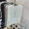 Camiseta Básica Suave tipo Cera Cuello Redondo 2024 Nueva para Mujer Primavera, Otoño e Invierno Ajustada de Tencel con Mascarilla Ropa Interior
