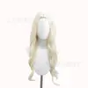 Peluca Cosplay de Barbie, Estilo Suave Rubio Platino, Cabello Largo Lacio con Raya en Medio, Peluca Sintética Resistente al Calor