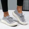 Zapatos Casuales Transpirables Flyknit para Mujer Aumento de Altura 5cm Suela Suave Zapatos Deportivos Individuales Cómodos Zapatos Tipo Calcetín para Todas las Estaciones Envío Directo Transfronterizo