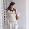 Top de punto sin mangas con cuello polo estilo coreano y bloques de color para mujer, modelo verano 2026, moderno, de corte holgado, con una gran estética de diseño