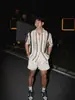 Camisa Jacket de Punto Hueca con Protección Solar de Manga Corta Estilo Old Money para Hombre para Verano, Top Chic para Verano