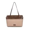 Nova Bolsa Tote de Compras Estilo Comerciante Estrangeiro para Mulheres, Grande Capacidade, com Fivela de Cinto, Estilo Casual Preguiçoso, Color-Blocking, Bolsa de Mão, Bolsa de Ombro
