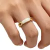 Anel Aberto Simples e Versátil com Gotejamento de Óleo para Mulheres, Design de Nicho, Versátil para Uso Diário, Anel Ajustável para Dedo Indicador para Mulheres