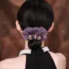 Diadema de Moda para Moño y Cola de Caballo con Scrunchie de Flor para Mujeres, Cuerda Elástica Alta para Moño en la Parte Posterior de la Cabeza