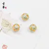 Esmalte Cloisonné Método Antiguo Goteo de Aceite Cuentas Sueltas Accesorios DIY Flor de Bauhinia Cuentas de la Fortuna Pulsera Collares Cuentas