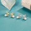Brincos de Coração de Zircônia Cereja para Meninas Brincos com Diamante Pérola Joia de Orelha Design de Nicho 2022 Nova Moda