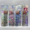 Novo pincel de maquiagem portátil pincel para batom ferramentas de beleza descartáveis Haste de Cristal pincel labial pincel para batom florido pincel de maquiagem