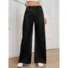 Comércio Exterior Transfronteiriço Amazon Aliexpress Jeans Feminino Popular Cintura Alta Perna Reta Solto Casual Versátil Calça Longa