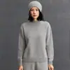 Tricô de Caxemira Novo para Outono e Inverno para Mulheres, Gola Alta Meia, Solto, Casual, Simples, Versátil Tricô de Caxemira para Ir ao Trabalho e Uso Urbano