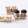 Talheres Biodegradáveis de Resíduos de Cana-de-Açúcar, Suporte para Copo de Papel Branco Espessado Simples/Duplo, Copo de Café, Suporte para Copo de Leite com Chá para Levar, Suporte para Copo de Papel
