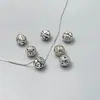 Plata de Ley S925 Plata Tailandesa Moneda de Cobre Cuentas Redondas Cuentas Espaciadoras Cordón Trenzado DIY Pulsera de Cuentas Collar Atracción de Riqueza Cuentas de Dinero Accesorios de Joyería de Plata